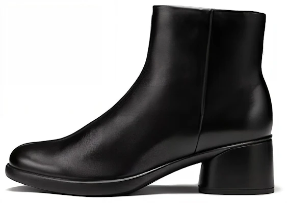 (W) Botines de Cuero Negro ECCO con Punta Redonda y Cierre. 22241301001 Buy (W) Botines de Cuero Negro ECCO con Punta Redonda y Cierre. 22241301001