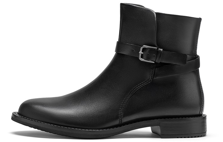 (Women) ECCO Sculptured 25 Round Toe Buckle Flat Boot 'Black' 24933301001