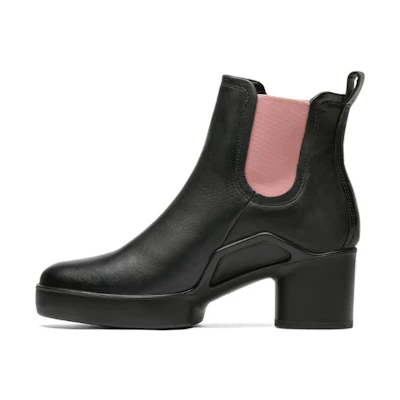 (W) ECCO Sculptured 35 Series Retro Chunky Heel Chelsea Boot 'Black'