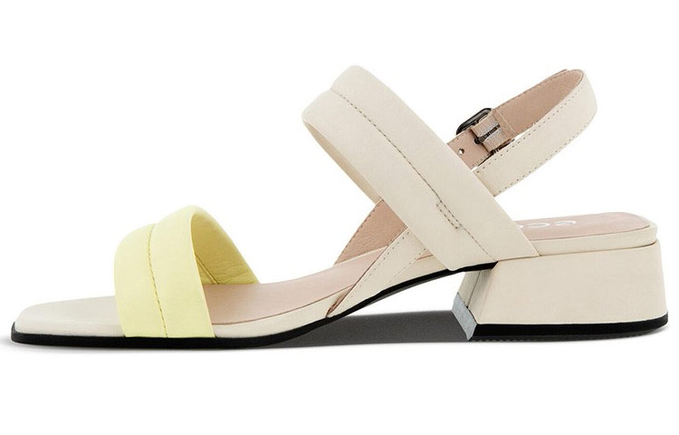(Women) ECCO Sculptured Series 'Simplistic Casual Gray Yellow Sandal' 29130360065