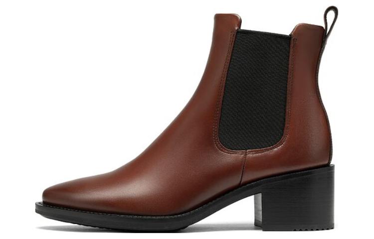 (Women) ECCO Sculptured Series Brown 'Fashion Commute Chunky Heel Chelsea Boots' 21232301053