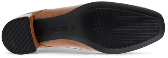 Shop ecco愛步 Shape 35 Square 牛皮 簡約方頭英倫 粗跟 高跟鞋 5cm 女款 棕色