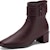 (W) ECCO Shape Sculpted Motion 'Burgundy Side Zip Square Toe Block Heel Booties' 29065301588