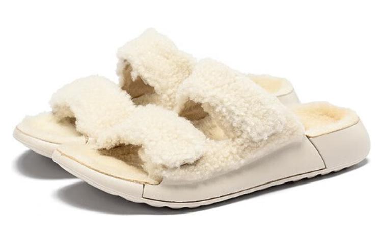 Lookbook (W) "ECCO Sheepskin Chanclas Cómodas Casuales en Color Nude" 21531360818