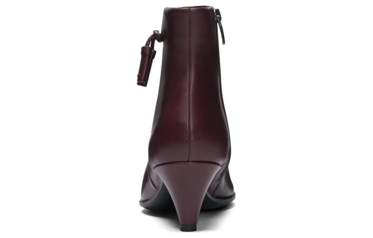 Shop (W) 에코 심플 버건디 가죽 앵클부츠 26268301237