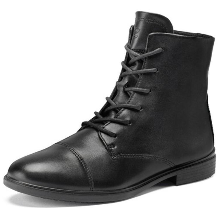 Order (Women) ECCO Soft 15 Series Leather Lace-Up Round Toe Boots 'Black' 21692301001
