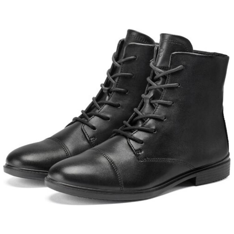 Lookbook (Women) ECCO Soft 15 Series Leather Lace-Up Round Toe Boots 'Black' 21692301001