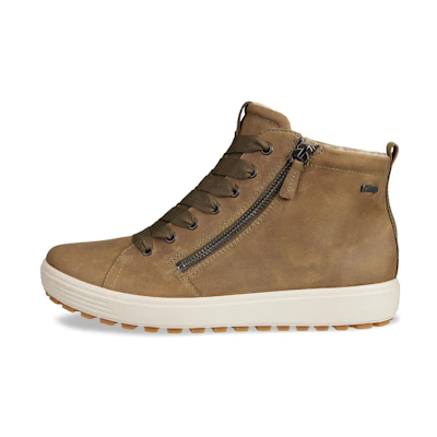 (W) ECCO Soft 7 'Brown Zip Boot'