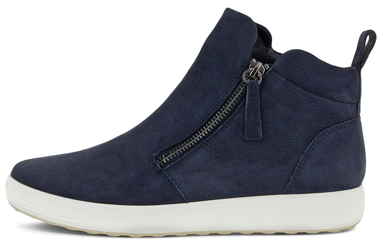 (Women) ECCO Soft 7 'Navy Snake Print Zip Bootie' 47031302303