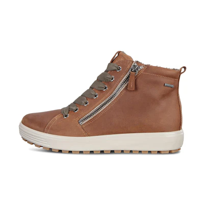 (W) ECCO Soft 7 Tred Gtx Hi 'Brown Zip'