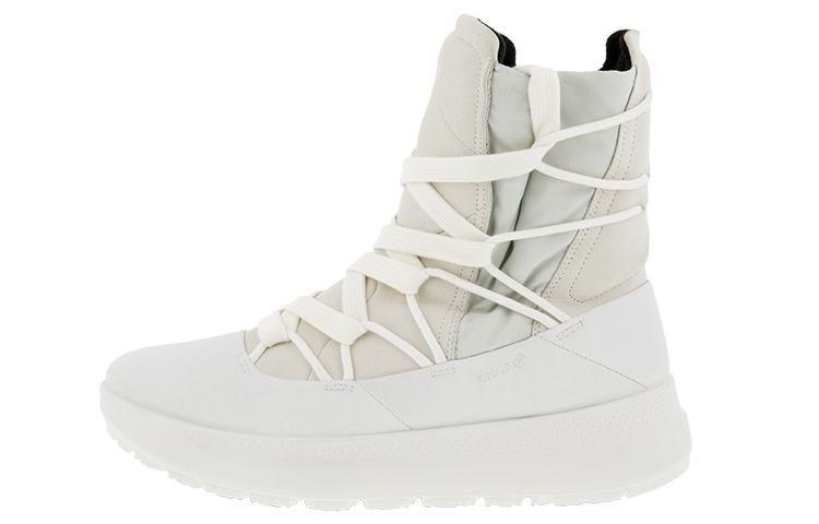 (Women) ECCO Solice 'Wide Lace White Casual Outdoor Snow Boot' 42016350236