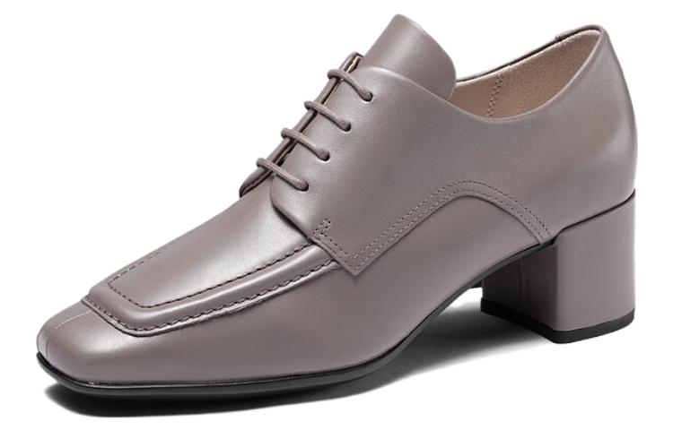 Order (W) (女性用) ECCO スクエアトウ レースアップ ブロックヒール「グレー」29072301674 29072301674