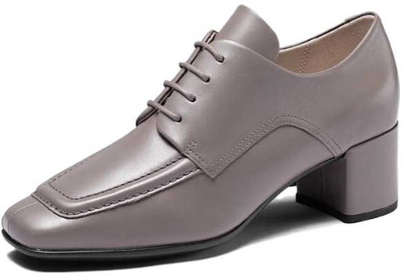 (Women) ECCO Square-Toe Lace-Up Block Heel 'Grey' 29072301674 Order (Women) ECCO Square-Toe Lace-Up Block Heel 'Grey' 29072301674