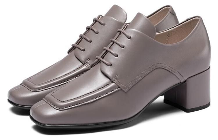 Lookbook (W) (女性用) ECCO スクエアトウ レースアップ ブロックヒール「グレー」29072301674 29072301674