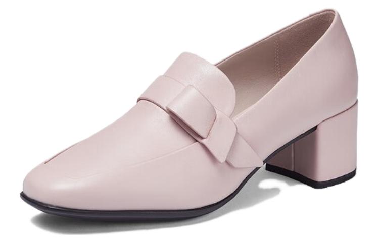 (Women) ECCO Square Toe Chunky Heel 'Nude Pink' 29090301118