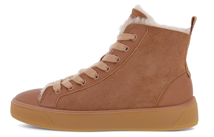 (Women) ECCO Street Tray 'Brown Wool-Lined Casual Boot' 29124360220