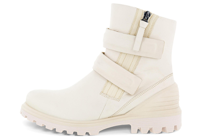 (Women) ECCO Tredtray Moto 'White Zip' 46046301378