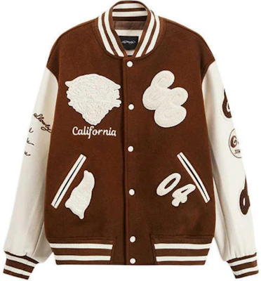 (Women) Ed Hardy FW24 Oversized Ice Mocha Brown Varsity Jacket. E1QDW493 Buy (Women) Ed Hardy FW24 Oversized Ice Mocha Brown Varsity Jacket. E1QDW493
