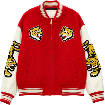 Ed Hardy Red Tiger Logo Embroidered Baseball Jacket Long Sleeve E1ODM205 Buy Ed Hardy Red Tiger Logo Embroidered Baseball Jacket Long Sleeve E1ODM205