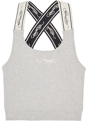 (Women) Ed Hardy Rhinestone Jacquard Cropped Tank Top Light Smoky Gray E1PBW403 Buy (Women) Ed Hardy Rhinestone Jacquard Cropped Tank Top Light Smoky Gray E1PBW403