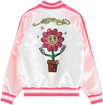 (Women) Ed Hardy Sunflower Print Bomber Jacket Ivory White. E1ODW391 Buy (Women) Ed Hardy Sunflower Print Bomber Jacket Ivory White. E1ODW391