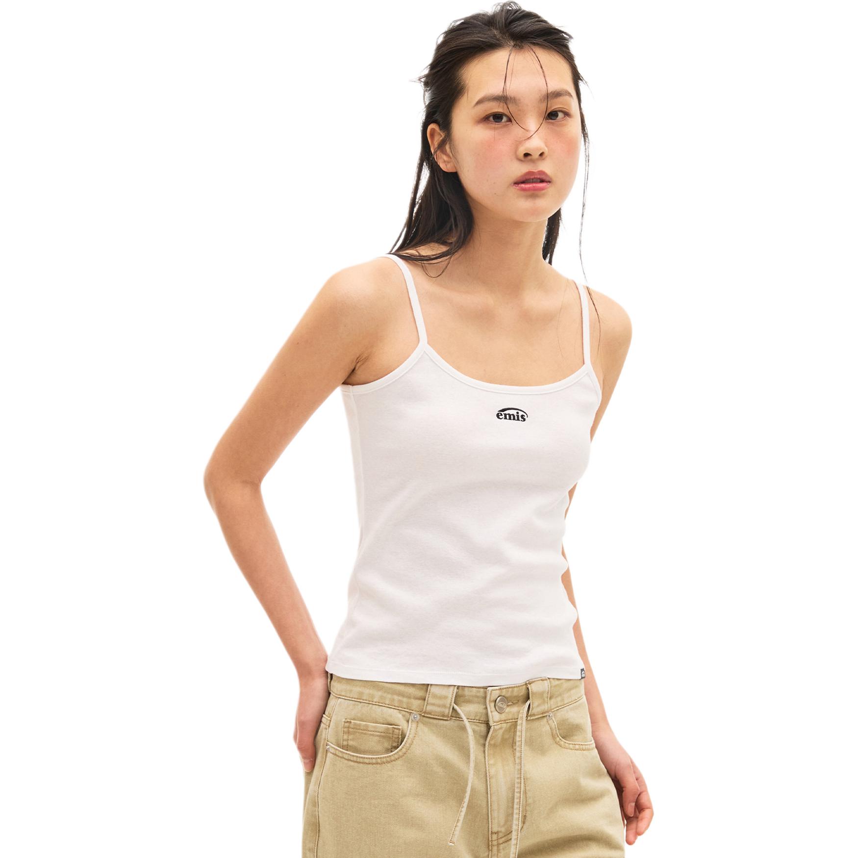(Women) EMIS Basic Slim-Fit Letter Print Casual Tank Top 2-Piece Set E262W3101WHS