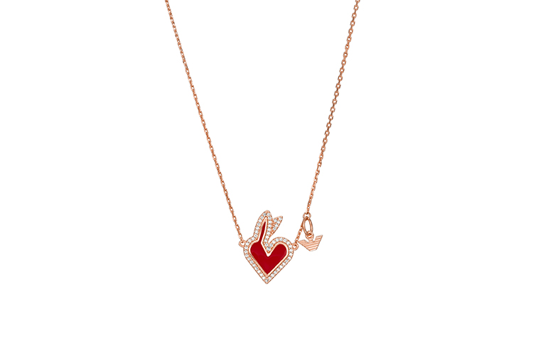Order (Women) Emporio Armani  925 Silver Necklace Rose Gold with Red Crystal Bunny. EG3566221