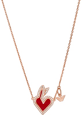 (Women) Emporio Armani 925 Silver Necklace Rose Gold with Red Crystal Bunny. EG3566221 Order (Women) Emporio Armani 925 Silver Necklace Rose Gold with Red Crystal Bunny. EG3566221