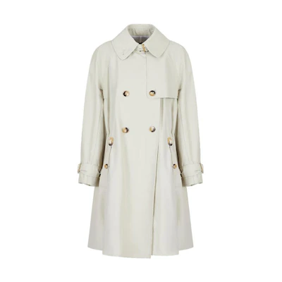 (Women) EMPORIO ARMANI Beige Double-Breasted Trench Coat FW22. 6L2L69-2NH2Z-0141