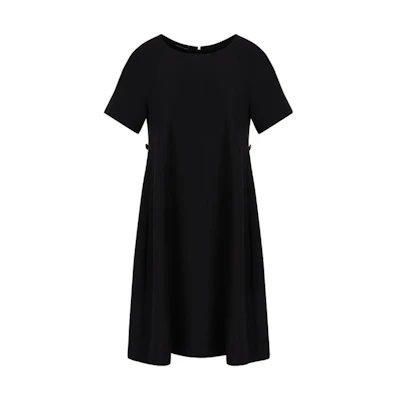 (Women) EMPORIO ARMANI Black A-line Crew Neck Short Sleeve Dress SS23 D4NA1S-2NWAZ-0999