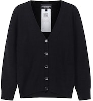 (Women) Emporio Armani Black Cashmere V-Neck Cardigan with Eagle Embroidery SS23 8N2MW1-2MA1Z-0999 (Women) Emporio Armani Black Cashmere V-Neck Cardigan with Eagle Embroidery SS23 8N2MW1-2MA1Z-0999
