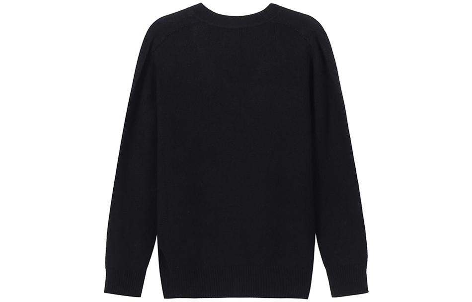 Lookbook (W) エンポリオアルマーニ ブラック カシミア Vネック カーディガン イーグル 刺繍 SS23 8N2MW1-2MA1Z-0999