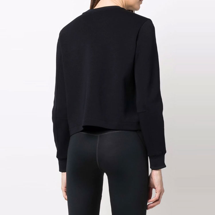 Shop (W) エンポリオアルマーニ ロゴ入りブラッククルーネックスウェットシャツ SS22 3L2M6C-1JHSZ-0926