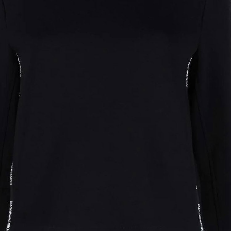 Sizing (W) エンポリオアルマーニ ロゴ入りブラッククルーネックスウェットシャツ SS22 3L2M6C-1JHSZ-0926
