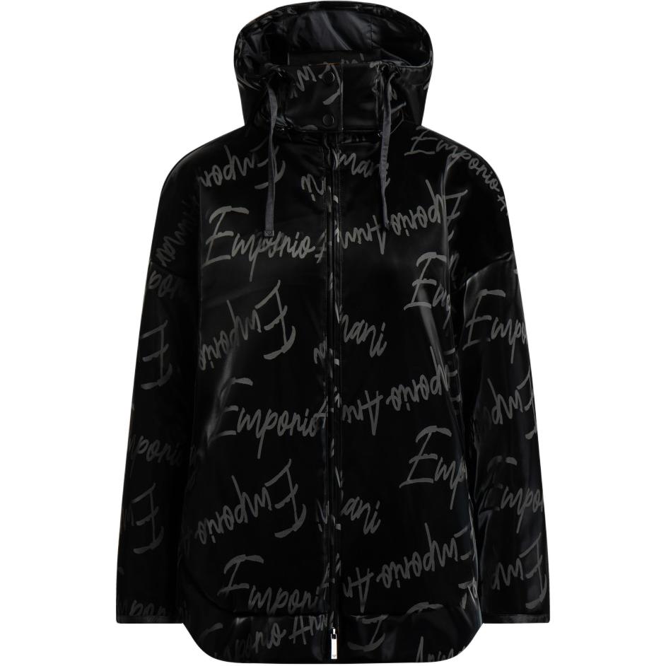 (Women) Emporio Armani  Black Hooded Cotton Jacket with Logo Print. 6L2B66-2NINZ-0999 圖 2