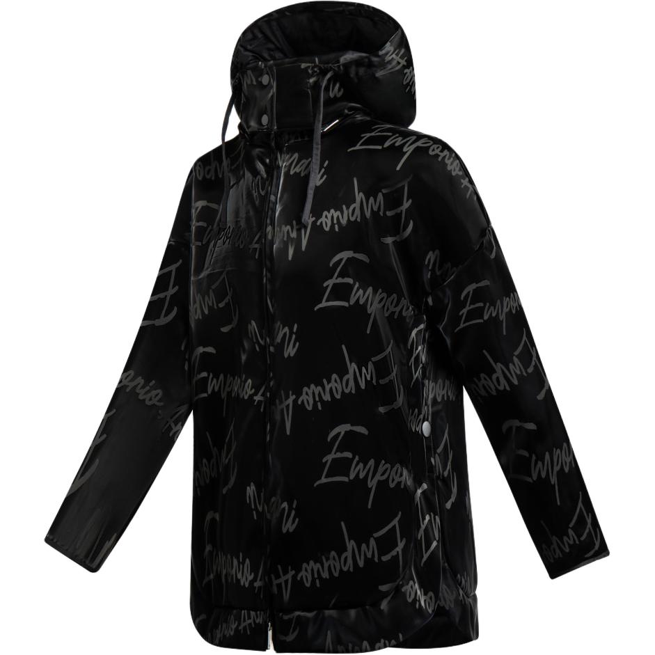 (Women) Emporio Armani  Black Hooded Cotton Jacket with Logo Print. 6L2B66-2NINZ-0999 圖 4
