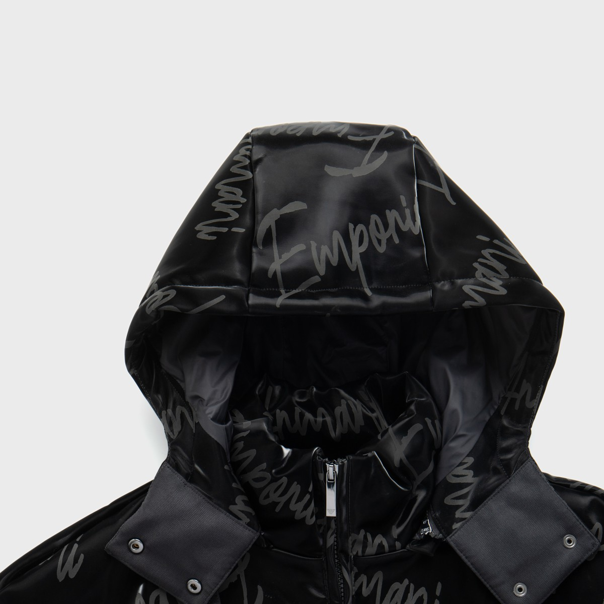 (Women) Emporio Armani  Black Hooded Cotton Jacket with Logo Print. 6L2B66-2NINZ-0999 圖 6