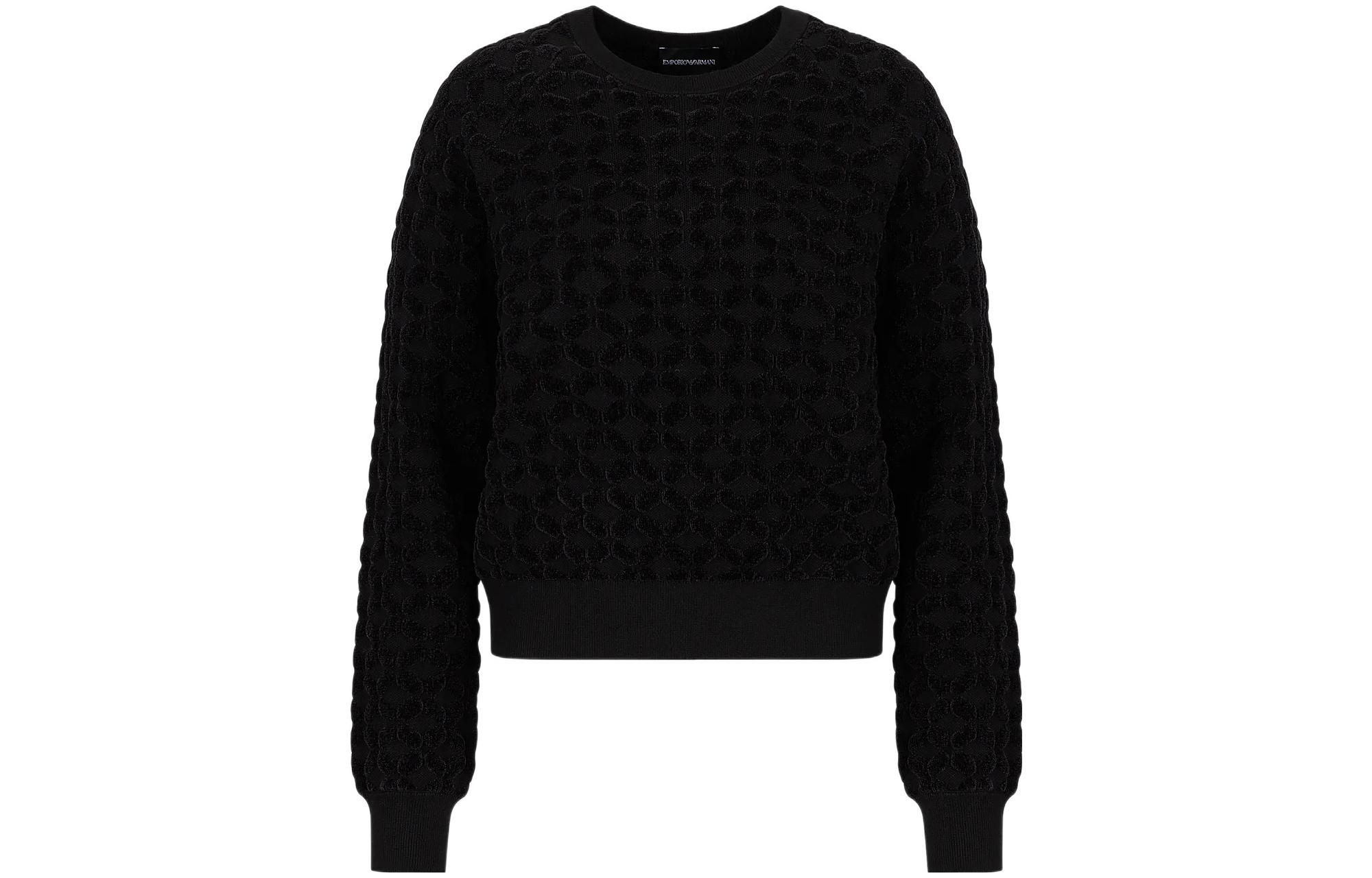 Order (Women) EMPORIO ARMANI  Black Jacquard Knit Sweater FW22 Collection. 6L2MT22-M08Z1-F017