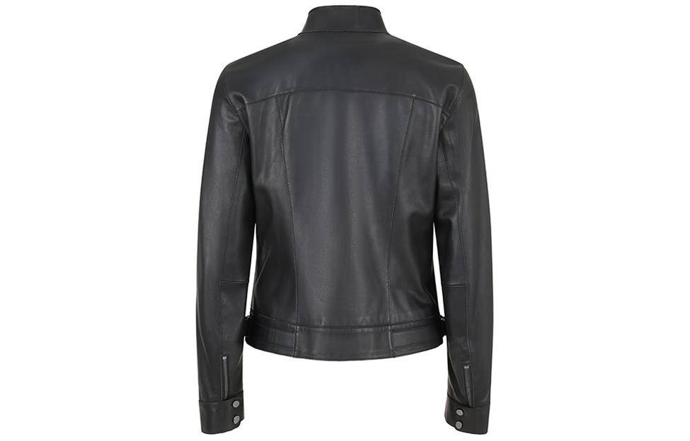 Lookbook (W) Emporio Armani 黑色皮夹克立领 SS24 H4NB65-E2P86-999