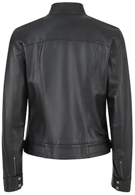 (W) Emporio Armani 黑色皮夹克立领 SS24 H4NB65-E2P86-999 Lookbook (W) Emporio Armani 黑色皮夹克立领 SS24 H4NB65-E2P86-999