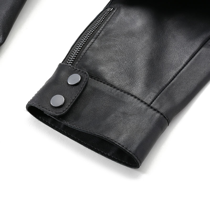 Purchase (W) Emporio Armani 黑色皮夹克立领 SS24 H4NB65-E2P86-999