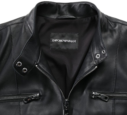 (W) Emporio Armani 黑色皮夹克立领 SS24 H4NB65-E2P86-999 Sizing (W) Emporio Armani 黑色皮夹克立领 SS24 H4NB65-E2P86-999