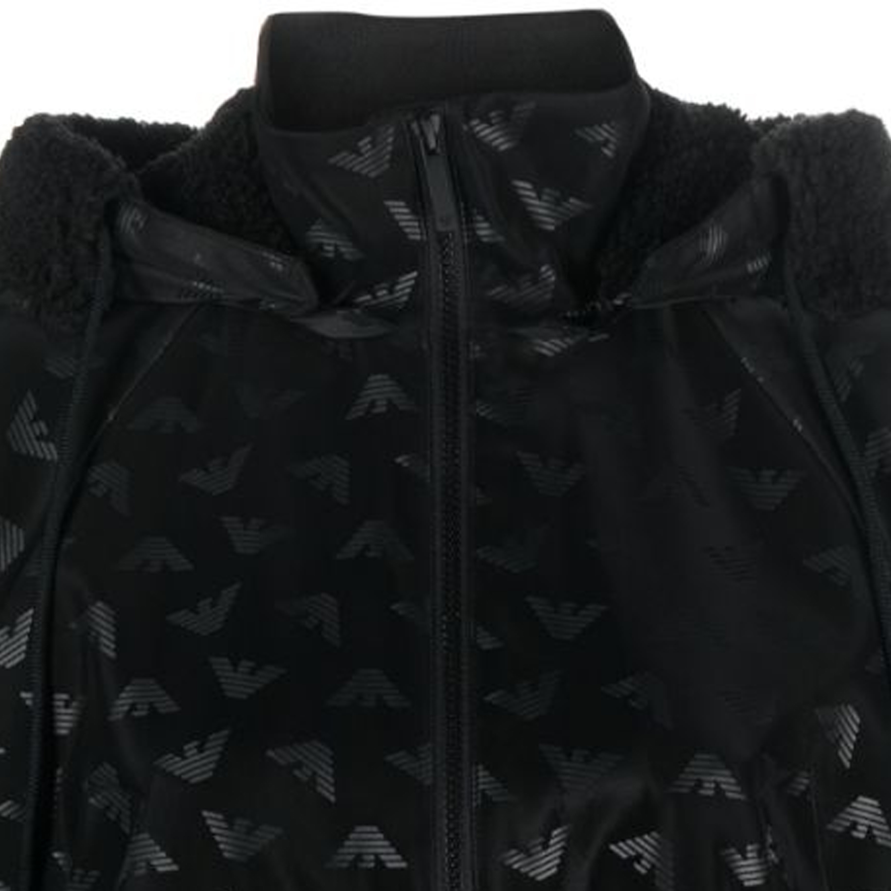 (Women) EMPORIO ARMANI  Black Logo Print Loose-Fit Hooded Jacket. 6R2B82-2NFHZ-0999 圖 8