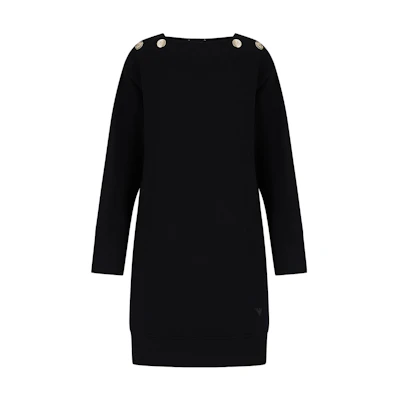 (Women) EMPORIO ARMANI Black Long Sleeve Dress SS23 with Logo Print 6R2A6A-1JHSZ-0999