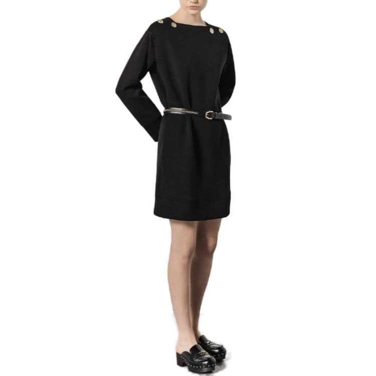 Details for (Women) EMPORIO ARMANI  Black Long Sleeve Dress SS23 with Logo Print 6R2A6A-1JHSZ-0999