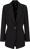 (Women) Emporio Armani Black Single-Button Blazer with Notched Lapel. 3RYG16Y-N7GZ1-1200 (Women) Emporio Armani Black Single-Button Blazer with Notched Lapel. 3RYG16Y-N7GZ1-1200