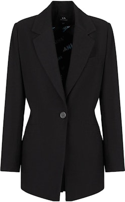 (W) Emporio Armani 黑色單扣西裝外套,帶翻領設計。 3RYG16Y-N7GZ1-1200 Buy (W) Emporio Armani 黑色單扣西裝外套,帶翻領設計。 3RYG16Y-N7GZ1-1200