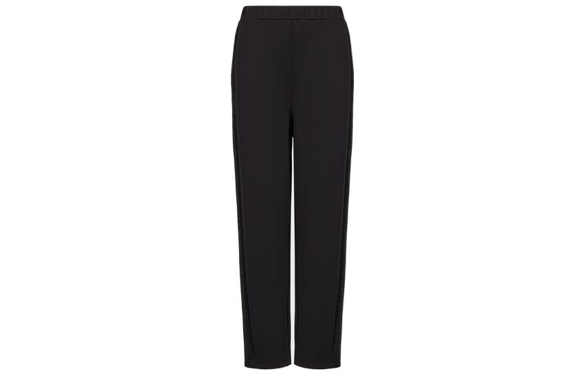 Order (Women) EMPORIO ARMANI  Black Straight-Leg Pants with Rhinestone SS23. 3R2P7H-2JVLZ-0999