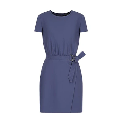 (Women) Emporio Armani Blue Cinched Waist Short Sleeve Dress SS22. INA1TT-I9923-901