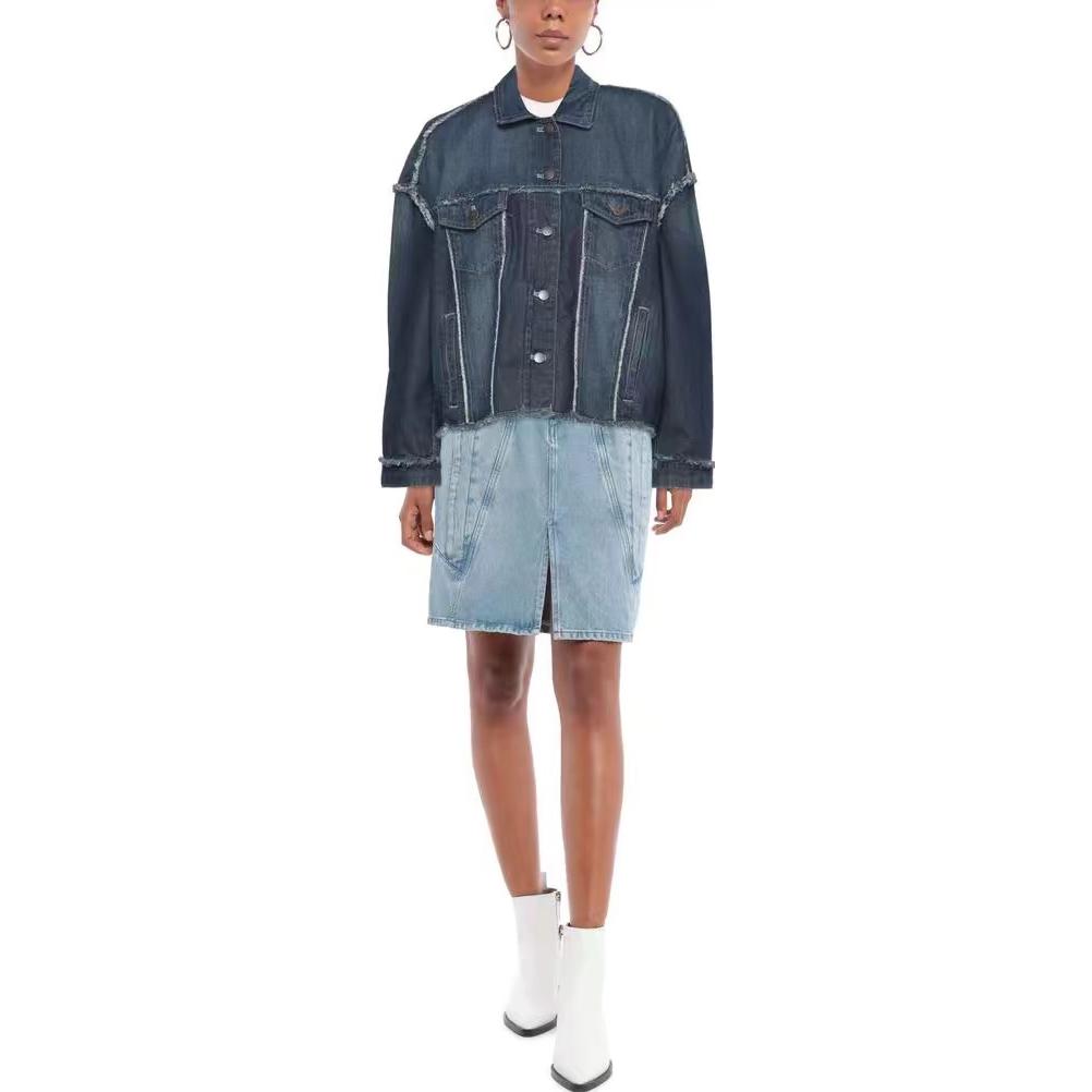 (Women) Emporio Armani  Blue Denim Jacket with Single-Breasted Lapel Design. 3H2B78-2D5YZ-0941 圖 3